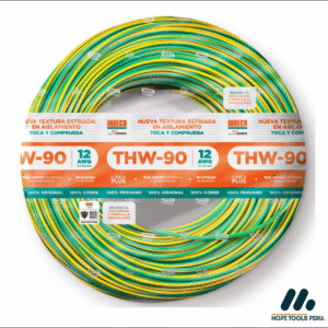 CABLE 750V PVC 12AWG AMAR/VERDE THW-90 + PLUS - INDECO